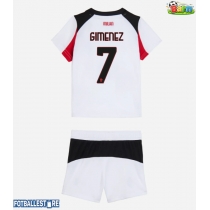 AC Milan Santiago Gimenez #7 Bortedraktsett Barn 2025-26 Kortermet (+ Korte bukser)